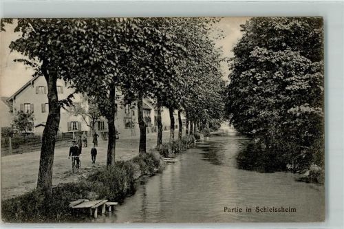 Schleißheim 1916 Dorfbach Fahrrad