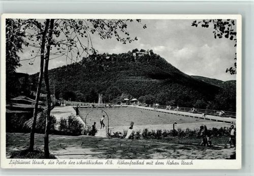 Urach 1954 Höhenfreibad, Schwimmbad, sehr gute Erhaltung AK