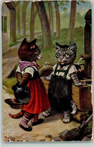 1922 TSN Serie 1646 Katze vermenschlicht AK