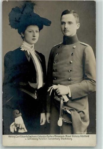 Herzog Carl Eduard v. Sachsen-Coburg-Gotha und Braut AK