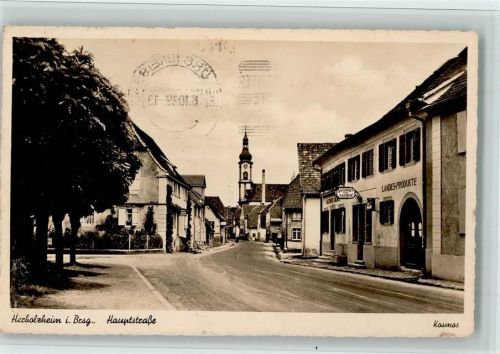 Herbolzheim 1939 Hauptstraße, Stempel drückt durch, AK