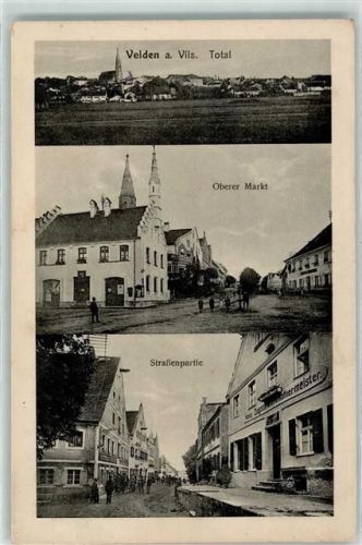 84149 W8319 Velden , Vils - Oberer Markt Straße Kirche Kinder Schaffnermeister