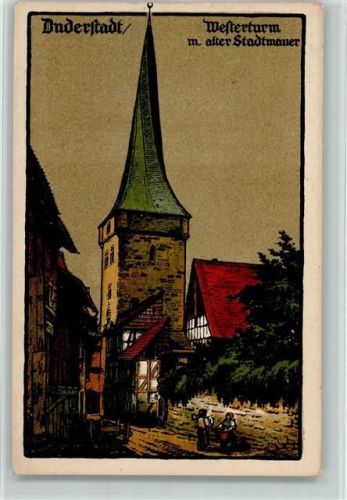 37115 W3408 Duderstadt , Niedersachs 1912 Künstlersteindruck Westerturm AK