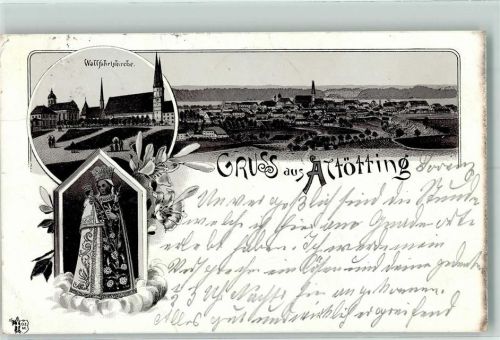 Altötting Vorläufer Druck 1890-1895 Wallfahrtskirche Gnadenbild
