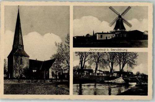 Jevenstedt Mühle , Kirche , Brücke AK