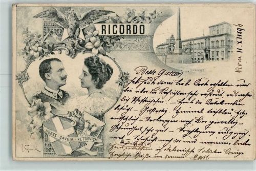 Roma 1896 Ricordo Quirinale Nozze Savoia Petrovich