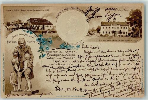 Weifa 1899 Johann Heinrich Pestalozzi Kinder Schule Retter der Armen Gründer Volksschule