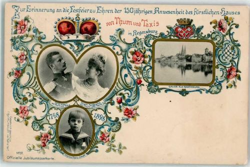 Regensburg 1898 Festfeier zu Ehren der 150jährigen Anwesenheit des fürstlichen Hauses von Thurn und Taxis