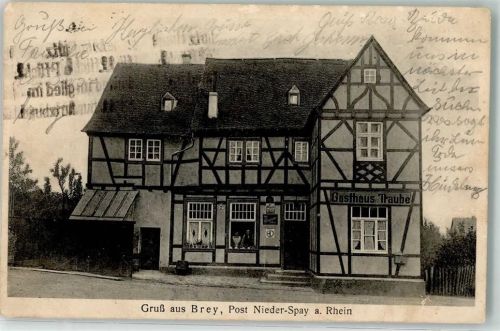 Brey WK II Gasthaus Traube Emailleschilder Briefkasten