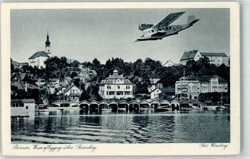 Starnberg Dornier Wasserflugzeug Kirche Ruderboot