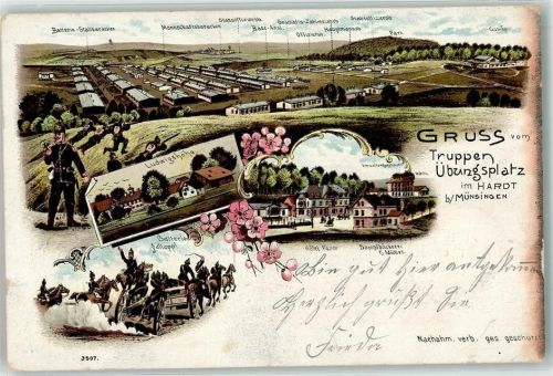 Münsingen 1901 Truppenübungsplatz Hardt Baracken Ludwigshöhe Hotel Fezer