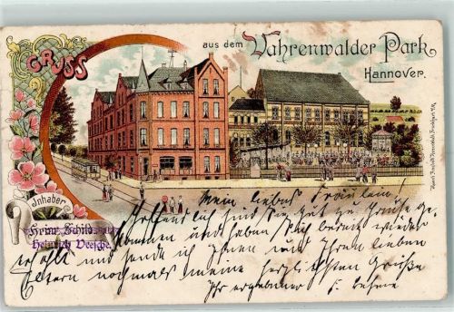 Hannover Lithographie Vorläufer Druck 1890-1895 Vahrenwalder Park