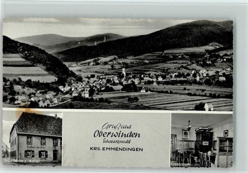 Oberwinden Gesamtansicht Gasthaus Zum Adler Innenaufnahme Gastraum 3-Bildaufnahme