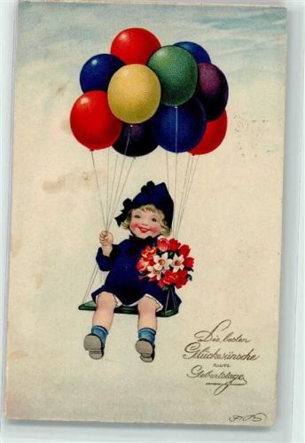 Meissner u. Buch Nr. 3049 Schaukel aus Luftballons AK Baumgarten, Fritz 1928