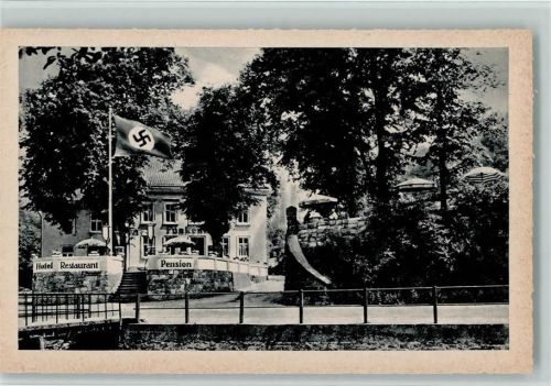 Dahl Hotel Funkenhaus mit Hakenkreuzfahne AK WK II