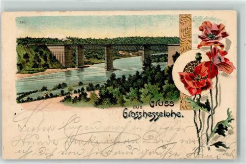 Großhesselohe 1899 Brücke Gruss Blumen