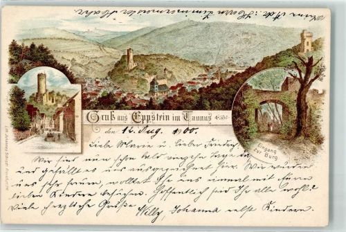 Eppstein 1900 Burg Eppstein Burgfried Burgeingang