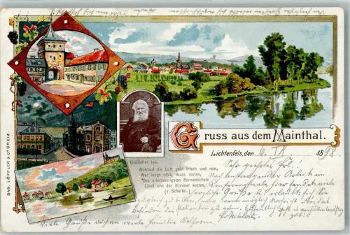Lichtenfels 1898 Portrait Einsiedler Ivo Reim v. Scheffel