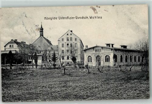 04874 O7291 Wohlau 1909 - Bahnpost Bresslau Meppen Zug 643 30.9.09 Königliche Unteroffiziers Vorschule