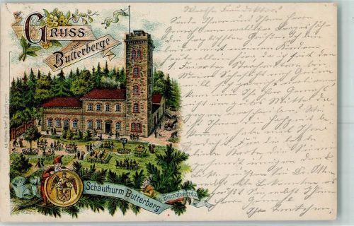 Bischofswerda 1898 Gruss aus vom Butterberge Aussichtsturm