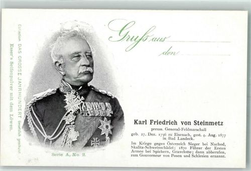1900 Das Grosse Jahrhundert Serie A Nr. 2. Friedr. von Steinmetz