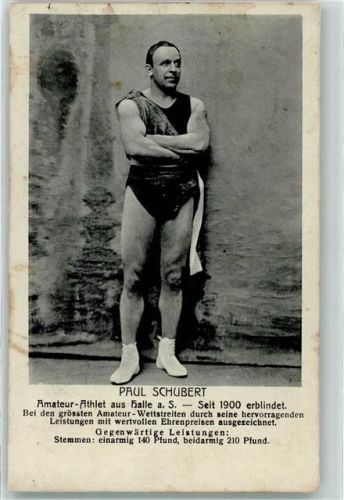 1909 Paul Schubert Amateur Athlet seit 1900 erblindet AK