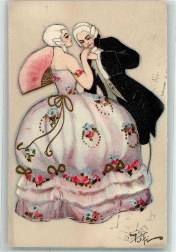 1929 Verlag Ballerini & Fratini Nr. 164 AK Art Deco Küsse AK