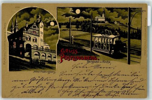 Pöstlingberg 1900 Hotel Mond Kirche Bergbahn