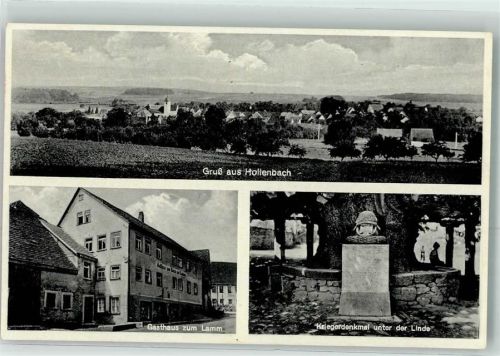 Hollenbach Gasthaus Zum Lamm Fr. Stier Kriegerdenkmal unter der Linde