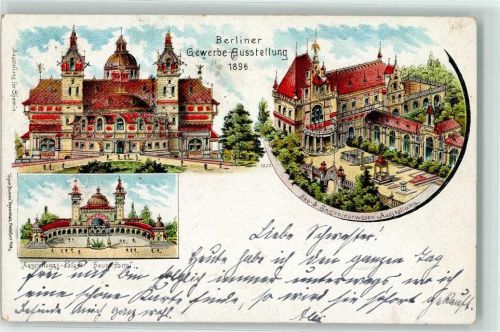 Treptow 1896 Gewerbe Ausstellung 1896 Ausstellungs- Palais Bau- u. Ingenieurwesen