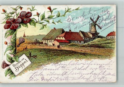 1904 Gruss aus - Dorf mit Mühle AK