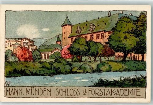 Hann. Münden Schloß und Forstakademie sign. OFK
