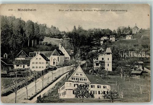 Mindelheim Blick auf Bezirksamt Kurhaus Mayenbad und Katharinenberg