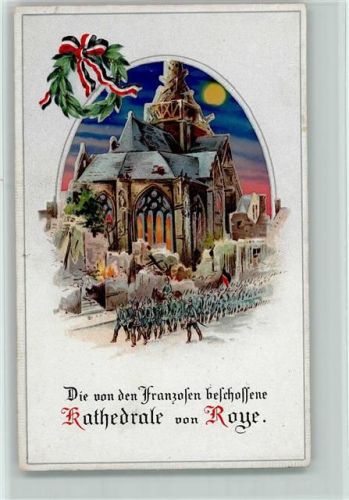 Roye WK I Dt. Truppen Kathedrale AK