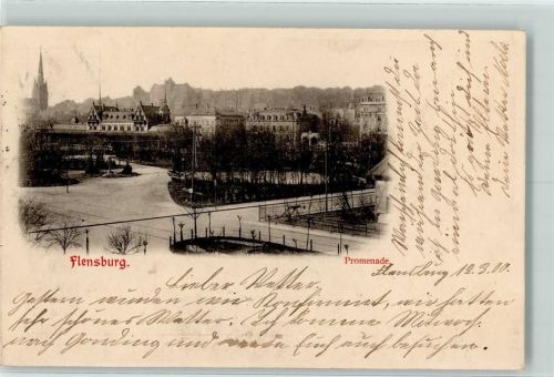 Flensburg 1900 Promenade Rückseite Theater