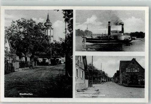 Stollhofen Am Rhein Rheinschiff Dampfer Untere Ortsstraße