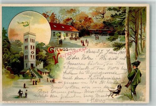 Neukirch 1901 Lithographie Bergbaude Valtenberg