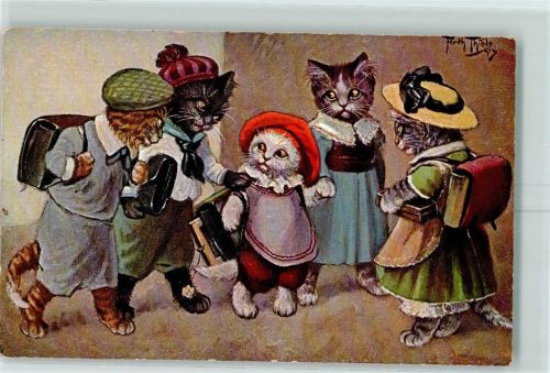Tiere vermenschlicht Katzen Schulranzen TSN Serie 1879