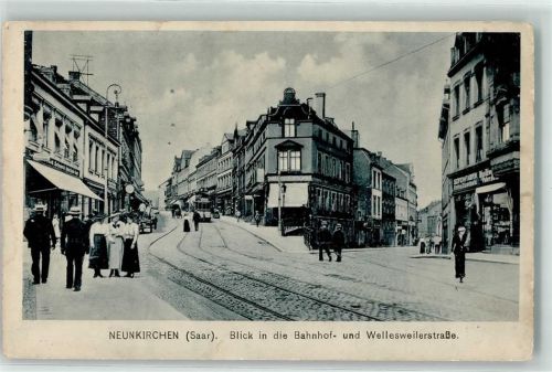 Neunkirchen 1919 Bahnhofstraße-Wellesweilerstraße Straßenbahn Gasthaus Zur Ecke