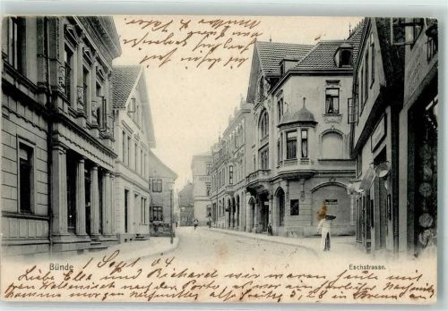32257 W4980 Bünde 1904 - Eschstraße Emailleschild