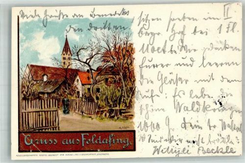 Feldafing 1901 Adelskorrespondenz sign. Lipps, K. Kirche