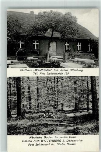 Wittenberg Gasthaus Waldfrieden Julius Altenburg Märkische Buchen