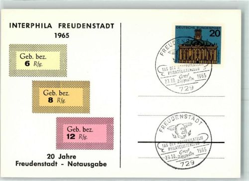 Freudenstadt 1965 Interphila - SST Freudenstadt Tag der Philatelie Phila Club Graf Zeppelin 23,10.1965