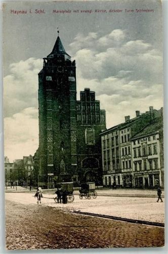 Haynau 1909 Ev. Kirche Marktplatz