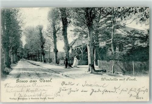 Varel 1899 Windallee mit Gasthaus Tivoli