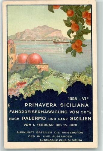 Primavera Siciliana Fahrpreisermässigung nach Palermo u.g. Sezilien