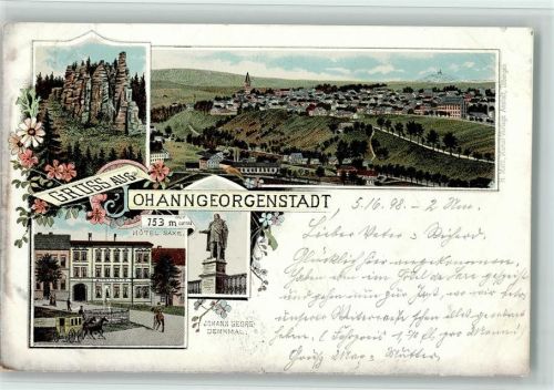Johanngeorgenstadt 1898 Gruss aus - Hotel Saxe, Verlag Metz