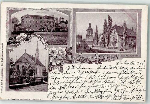 91564 W8806 Neuendettelsau 1898 - Krche Pfarrhaus Diakonissen-Mutterhaus St. Laurentius-Kirche