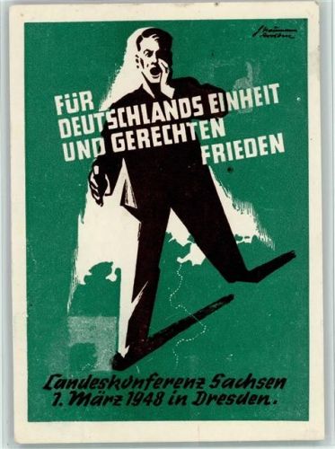 Dresden Sonderpostkarte - Landeskonfrenz Sachsen 1948 AK