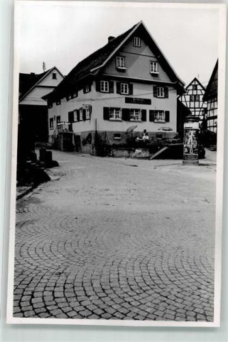 76596 W7564 Forbach , Baden Foto AK Gasthaus zum Adler Litfaßsäule Ort handschriftlich